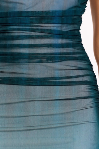 Significant Other Sura Strapless Dress in Petrol Gradient