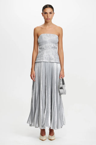 Acler Rockland Midi Dress in Dove Metallic