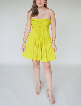 Delfi Collective Athena Dress in Chartreuse