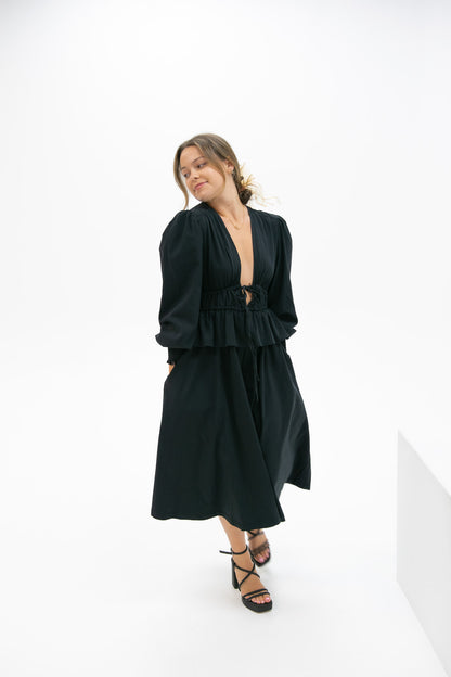 WeWoreWhat Poplim Peplum Midi Dress