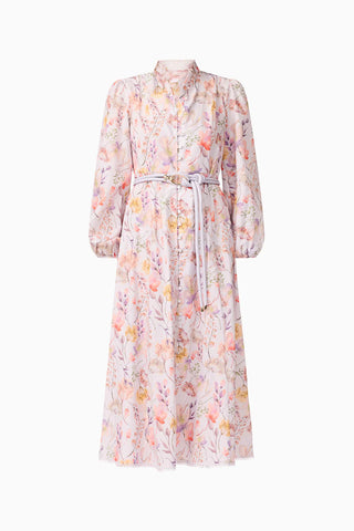 Elliatt Ines Midi Shirt Dress in Purple Floral