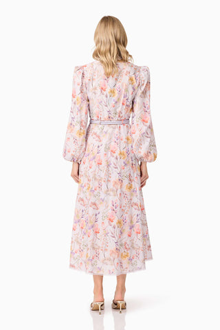 Elliatt Ines Midi Shirt Dress in Purple Floral