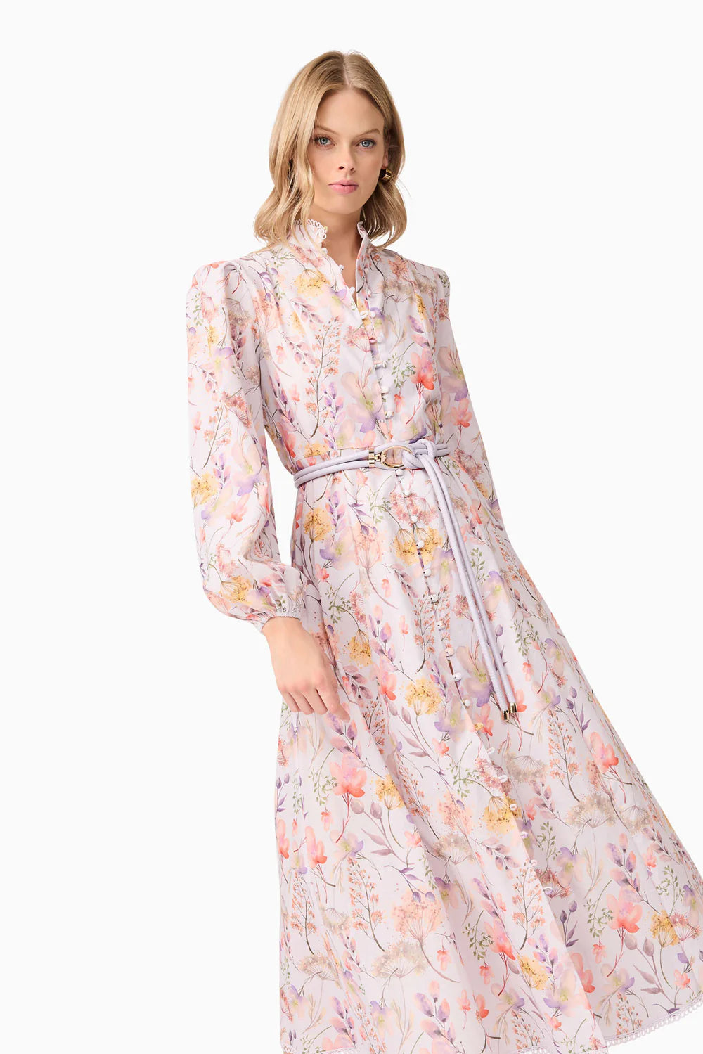 elliatt purple floral dress Buttercup Embroidered Maxi Dress in Purple XXS / Purple