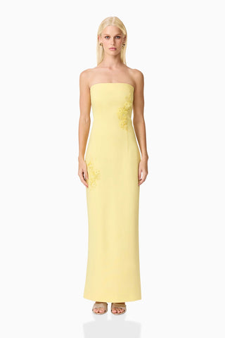 Elliatt Evee Strapless Maxi Dress in Yellow