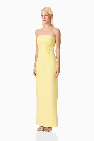 Elliatt Evee Strapless Maxi Dress in Yellow