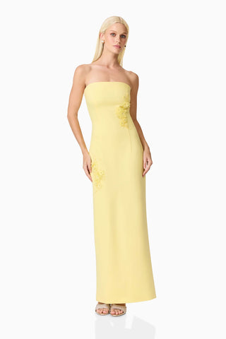 Elliatt Evee Strapless Maxi Dress in Yellow