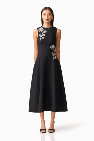 Elliatt Soleil A-Line Midi Dress in Black