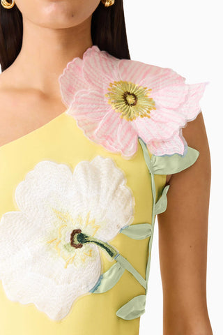 Elliatt Hope One Shoulder Mini Dress in Yellow