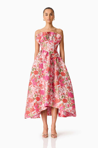 Elliatt Floralie Strapless Gown in Pink Floral TrenLend Elliatt Floralie Strapless Gown in Pink Floral TrenLend