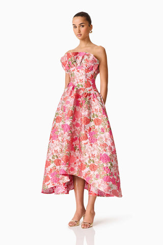 Elliatt Floralie Strapless Gown in Pink Floral