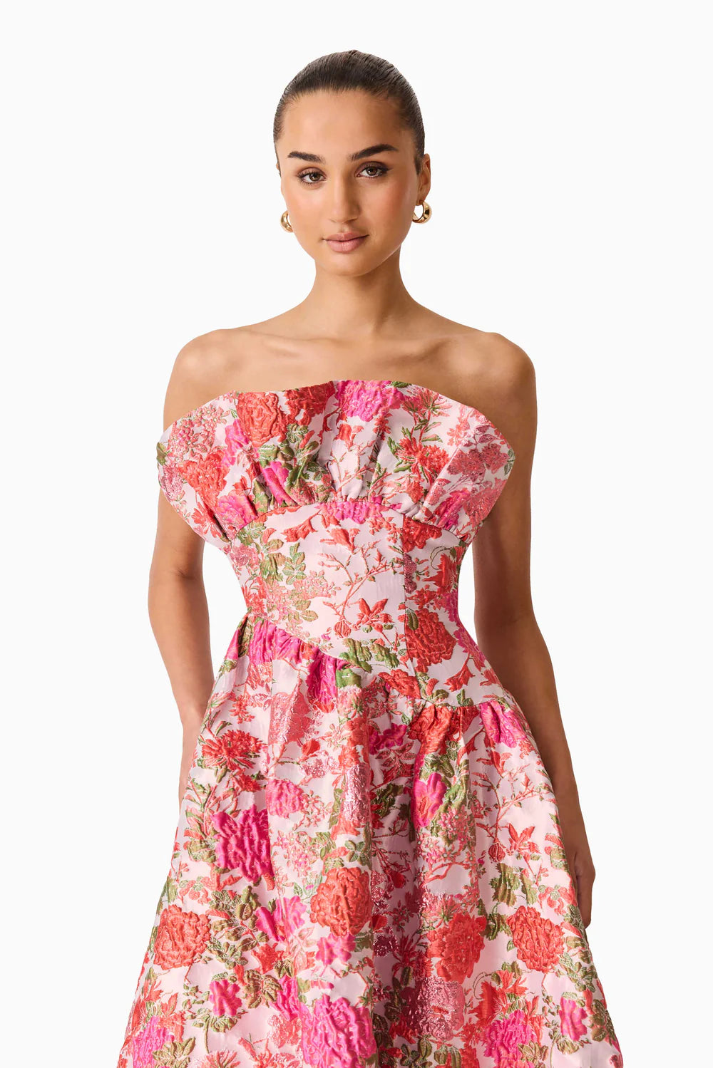Elliatt Floralie Strapless Gown in Pink Floral – TrenLend