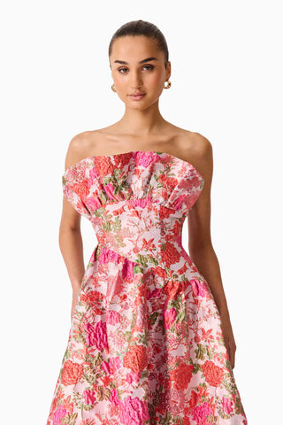 Elliatt Floralie Strapless Gown in Pink Floral