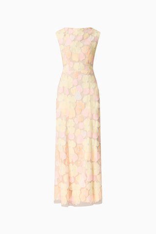 Elliatt Zaria Sleeveless Gown In Yellow Floral