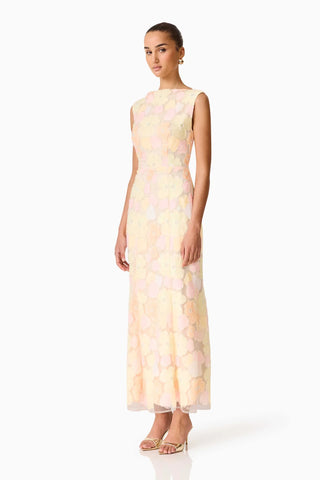 Elliatt Zaria Sleeveless Gown In Yellow Floral
