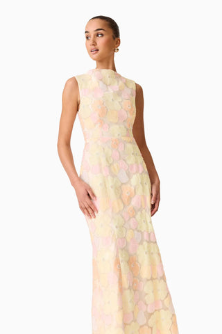 Elliatt Zaria Sleeveless Gown In Yellow Floral