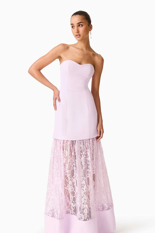 Elliatt Saphine Strapless Lace Gown in Pink