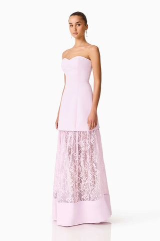 Elliatt Saphine Strapless Lace Gown in Pink