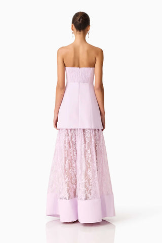 Elliatt Saphine Strapless Lace Gown in Pink