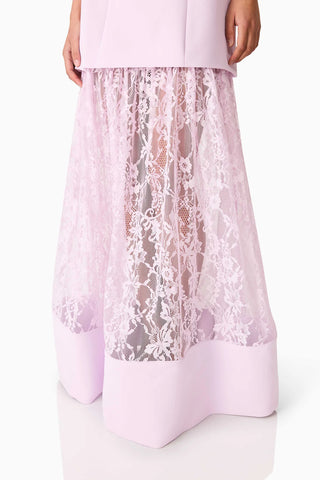 Elliatt Saphine Strapless Lace Gown in Pink