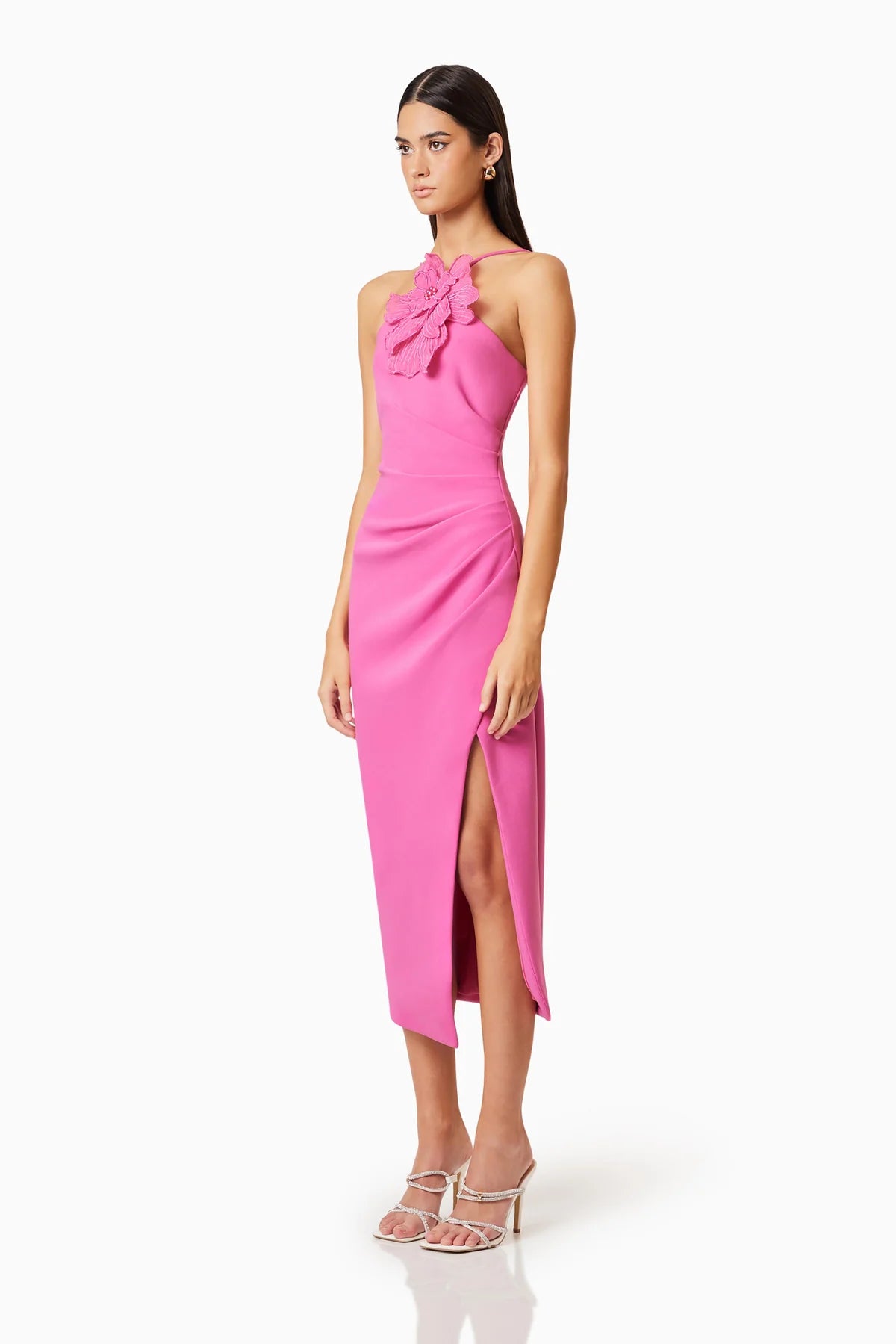 Elliatt Janelle 3D Midi Dress in Pink TrenLend Elliatt Janelle 3D Midi Dress in Pink TrenLend