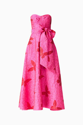 Elliatt Lorena Jacquard Strapless Gown in PInk
