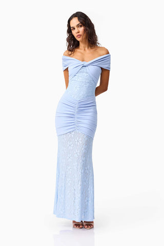 Elliatt Valencia Lace Gown in Blue