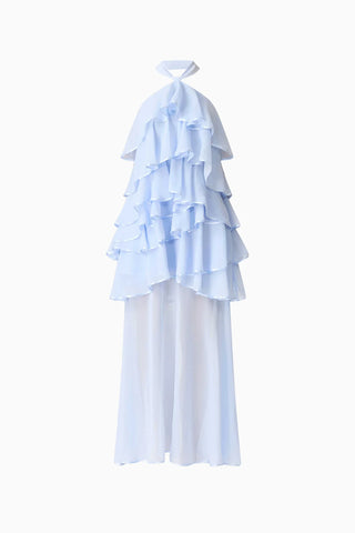 Elliatt Eliane Halter Neck Maxi Dress in Blue