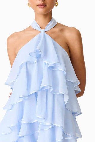 Elliatt Eliane Halter Neck Maxi Dress in Blue