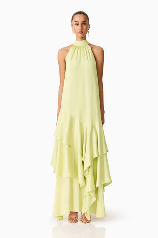 Elliatt Varella Halter Gown in Pistachio Green