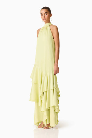 Elliatt Varella Halter Gown in Pistachio Green