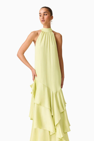 Elliatt Varella Halter Gown in Pistachio Green