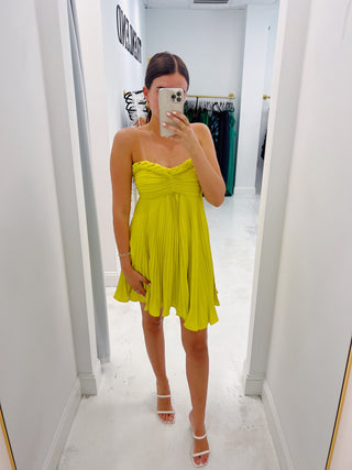 Delfi Collective Athena Dress in Chartreuse