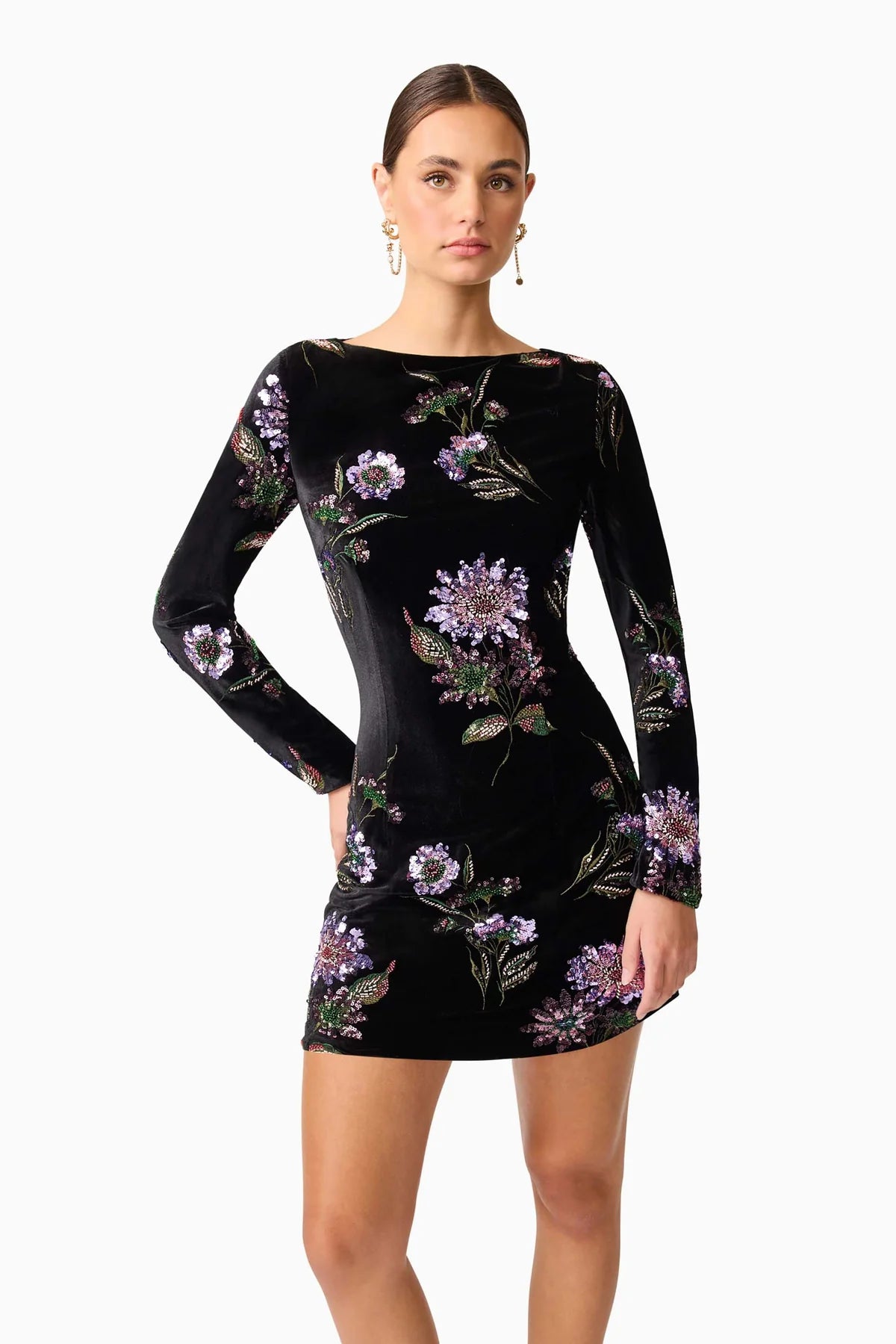 Elliatt Clio Long Sleeve Mini in Black TrenLend Elliatt Clio Long Sleeve Mini in Black TrenLend