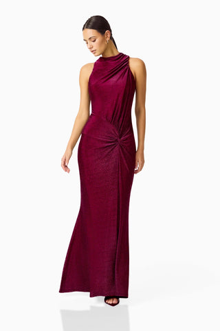 Elliatt Genovia High Neck Gown in Garnet Pink