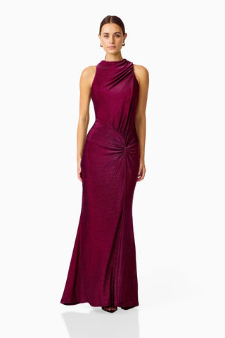 Elliatt Genovia High Neck Gown in Garnet Pink