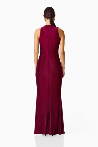 Elliatt Genovia High Neck Gown in Garnet Pink