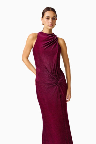 Elliatt Genovia High Neck Gown in Garnet Pink