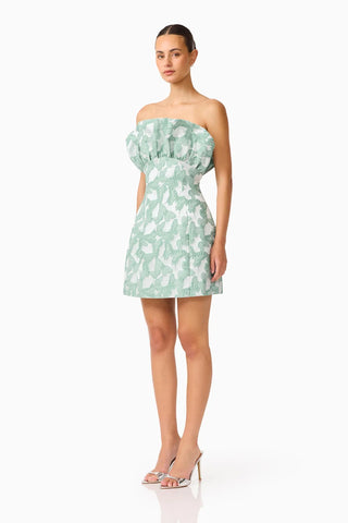 Elliatt Lisette Ruffle Mini Dress in Sea Green