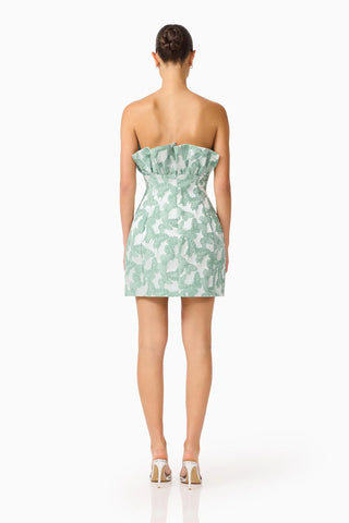 Elliatt Lisette Ruffle Mini Dress in Sea Green