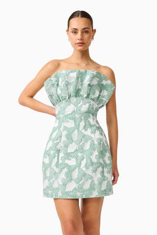 Elliatt Lisette Ruffle Mini Dress in Sea Green