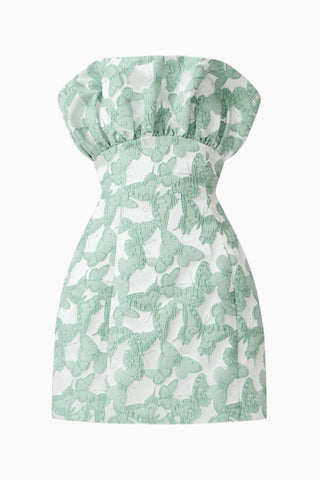 Elliatt Lisette Ruffle Mini Dress in Sea Green
