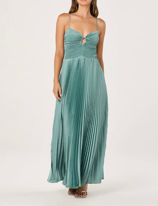 ASTR The Label Alaia Satin Plissé Maxi Dress