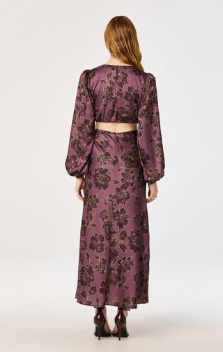 ASTR The Label Quinn Dress in Plum Floral