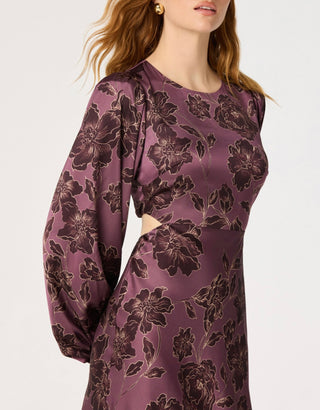 ASTR The Label Quinn Dress in Plum Floral