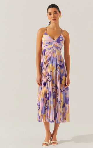 ASTR The Label Blythe Maxi Dress in Purple Multi