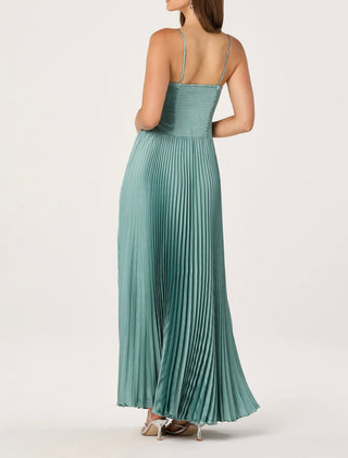 ASTR The Label Alaia Satin Plissé Maxi Dress