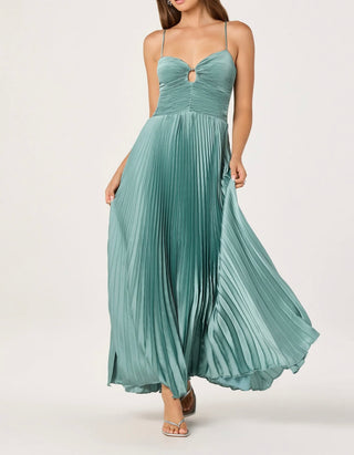 ASTR The Label Alaia Satin Plissé Maxi Dress