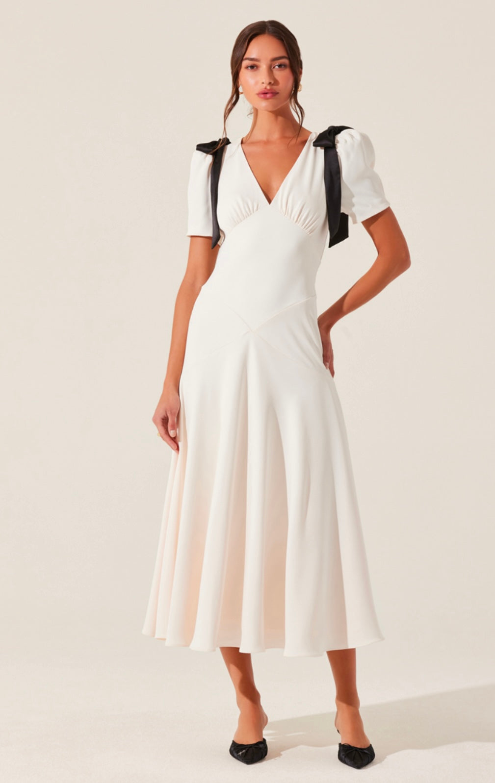 tie back puff sleeve midi dress astr the label Tie Back Puff Sleeve Midi Dress (Women)