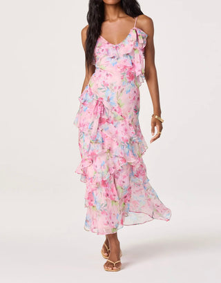 ASTR The Label Amiya Chiffon Maxi in Pink Floral