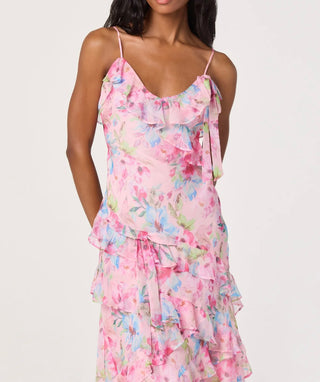 ASTR The Label Amiya Chiffon Maxi in Pink Floral
